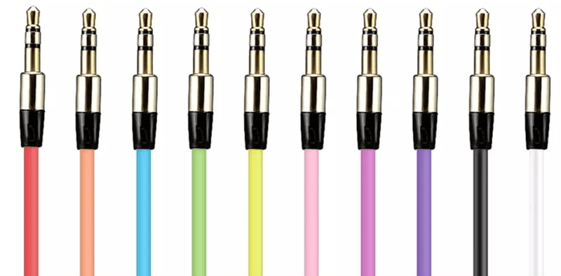 AUX-kabel 3.5mm guldpläterad – 1 meter, Svart