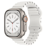 Wave Ocean Sportarmband i Silikon till Apple Watch 38–41mm – Vit