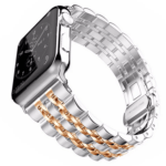 Klassisk Metallarmband - Rostfritt Stål - Till Apple Watch 42mm / 44mm / 45mm / 49mm Silver/Rose