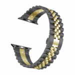 Lyxig Apple Watch Metall Armband i Stainless Steel  - Till 42mm / 44mm / 45mm / 49mm - Svart/Guld