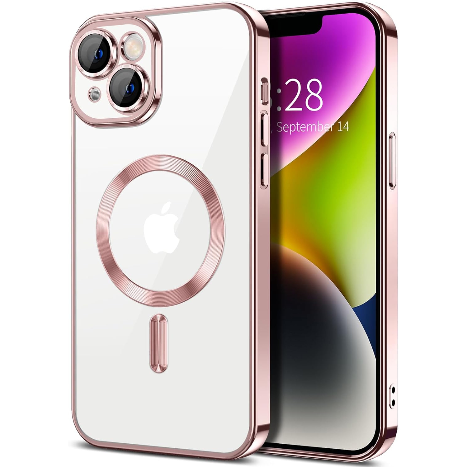 11 iPhone 14 Skal TPU Metallic – MagSafe kompatibel - Rosa - Bild 1
