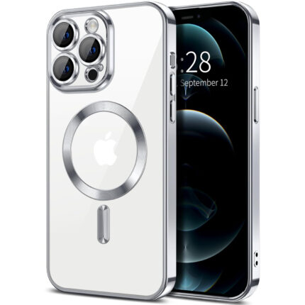 iPhone 12 Pro Max Skal TPU Metallic – MagSafe kompatibel - Silver