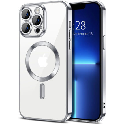 iPhone 15 Pro Skal TPU Metallic – MagSafe kompatibel - Silver