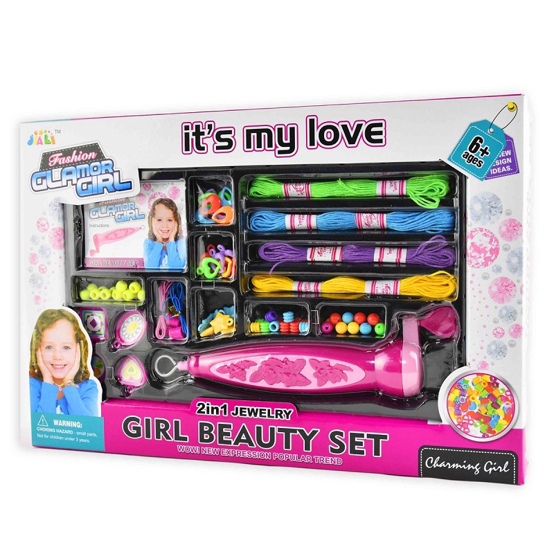 girl-beauty-set Smyckeskit Barn – Girl Beauty Set 2-in-1 Halsband & Armband Pyssel - Bild 1