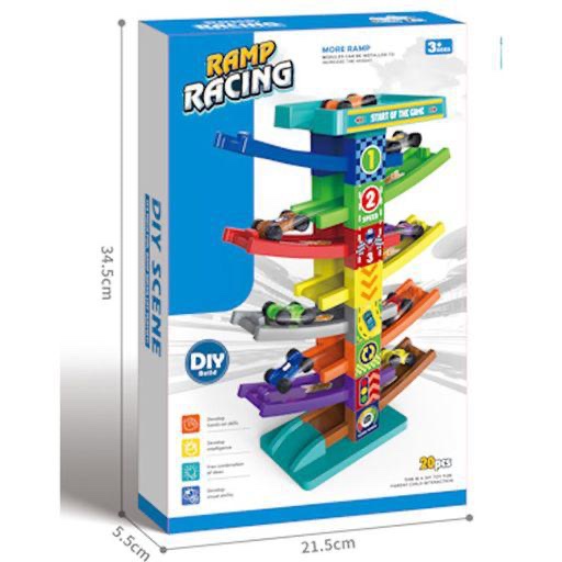 ramp-racing Ramp Racing Bilbana DIY för Barn – Leksaksbilar & Racingbana med Flera Rampspår - Bild 1