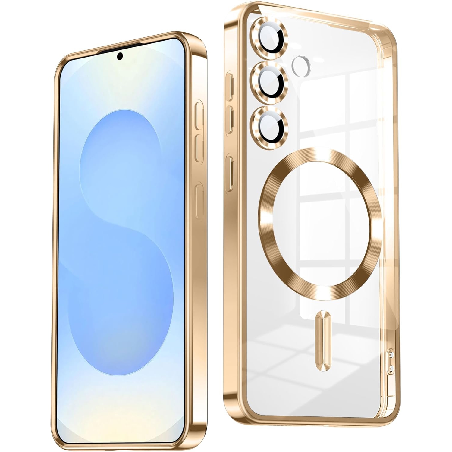 Metallic-S24-S25-gold Samsung S23 PLUS Skal TPU Metallic – Magnetiskt kompatibel - Guld - Bild 1