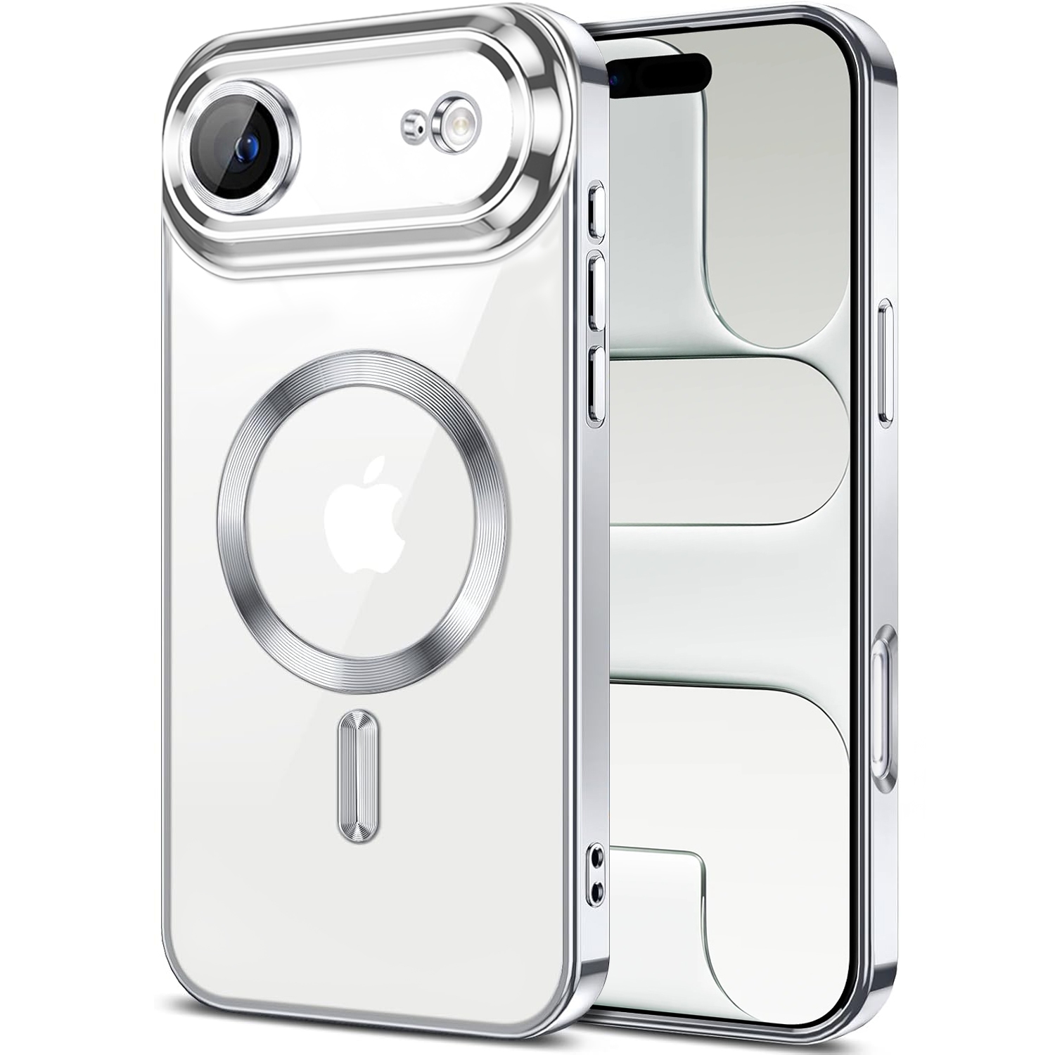 iPhone-17Air-Metallic-silver iPhone 17 Air Skal TPU Metallic – MagSafe kompatibel - Silver - Bild 1