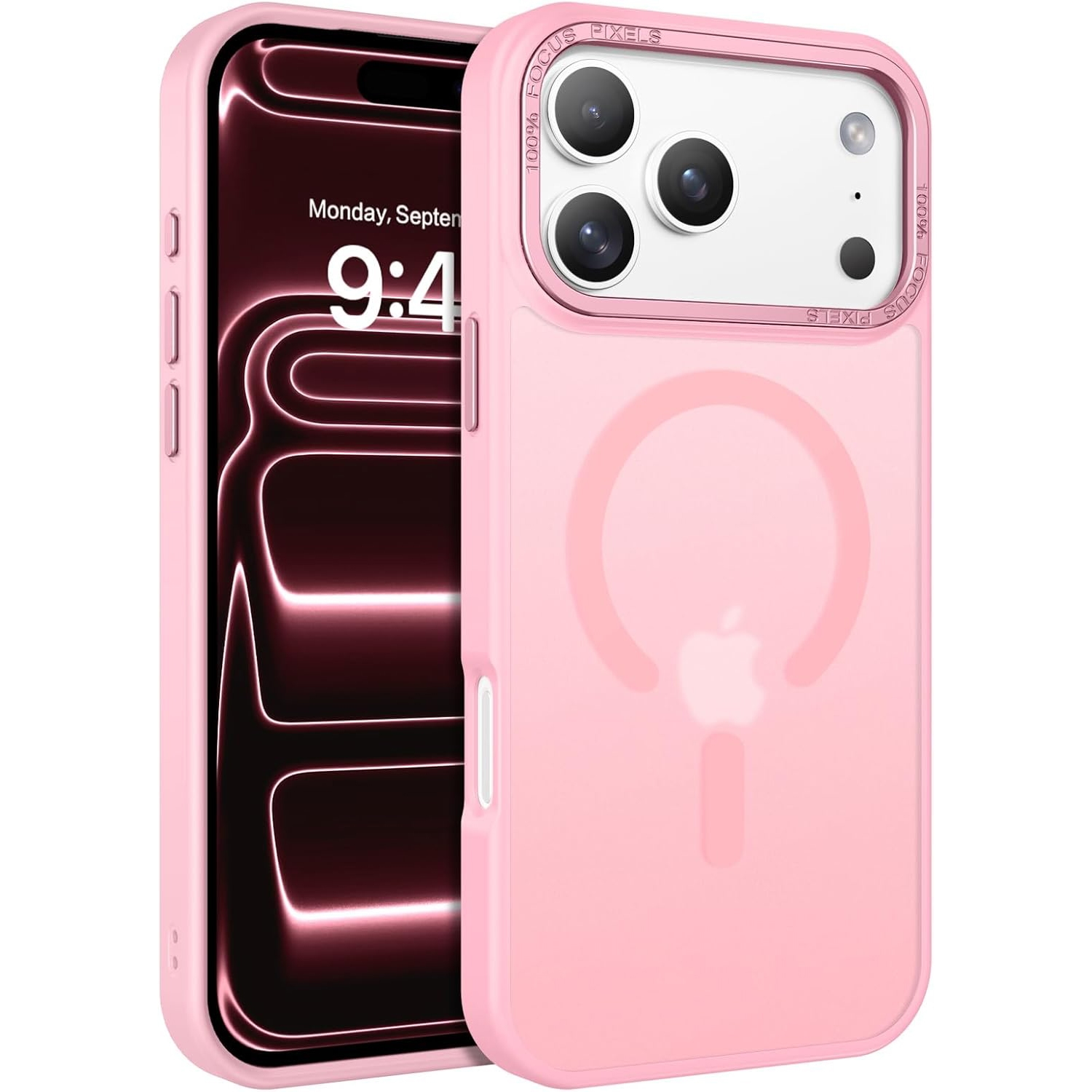 iPhone17-Pro-Frostad-pink iPhone 17 Pro Max Skal Frostad Design MagSafe kompatibel - Rosa - Bild 1