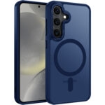 Samsung S22 Skal Frostad Design Magnetiskt kompatibelt - Mörkblå