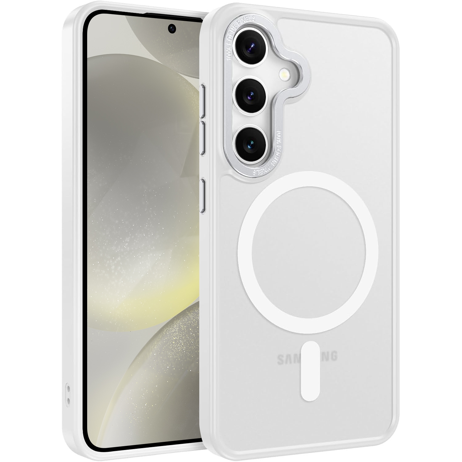 s24plus-s25plus-frostad-white Samsung S26 Skal Frostad Design MagSafe kompatibel - Vit - Bild 1