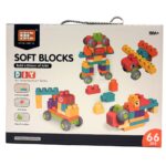 DIY Soft Blocks Klossar 66 delar – Mjuka Byggklossar för Barn 18+ månader – Utvecklande Lek