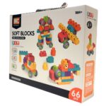 DIY Soft Blocks Klossar 66 delar – Mjuka Byggklossar för Barn 18+ månader – Utvecklande Lek - Bild 2