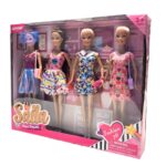 4-pack Modedockor – Dockor med Klänningar & Accessoarer – Lekset med Färgglada Outfits för Kreativ Rollelek - Bild 4