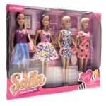 4-pack Modedockor – Dockor med Klänningar & Accessoarer – Lekset med Färgglada Outfits för Kreativ Rollelek - Bild 3