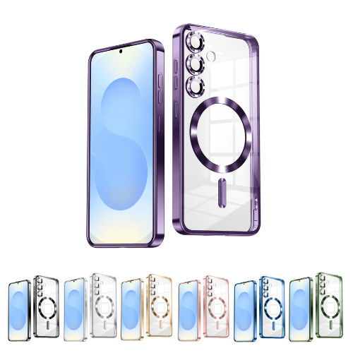 samsung-s24-25-metallic-sidhuvud-lila Samsung S26 Skal TPU Metallic – Magnetiskt kompatibel - Lila - Bild 1