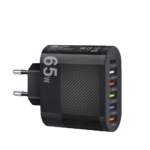 65W Adapter Universal Snabbladdare 6 portar – USB-C PD + 5× USB-A QC 3.0 Multiport Laddare