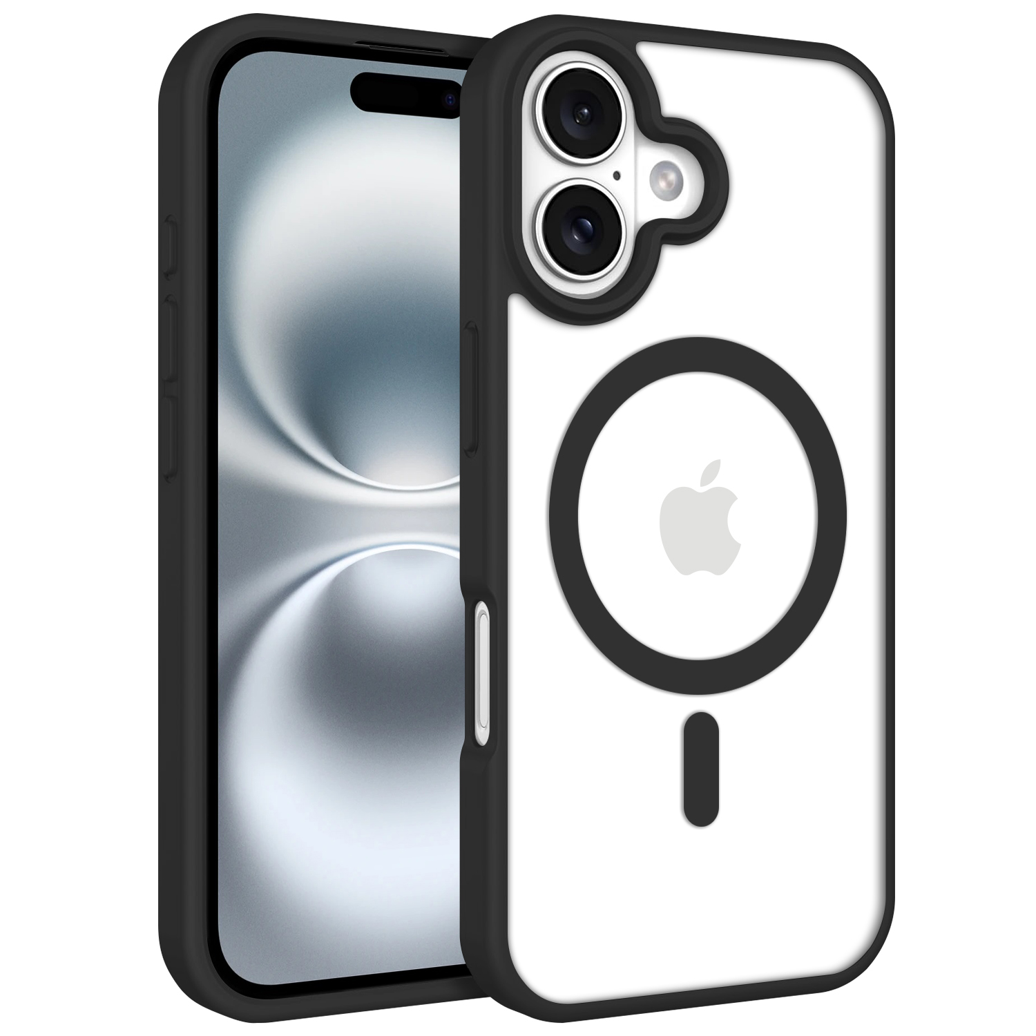Version 1.0.0 iPhone 16 Skal MagSafe – Transparent Stöttåligt Magnetiskt Skal - Svart - Bild 1
