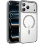 iPhone 17 PRO Skal MagSafe – Transparent Stöttåligt Magnetiskt Skal - Grå
