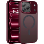 iPhone 18 PRO Skal Frostad Design Magnetiskt kompatibel - Vinröd